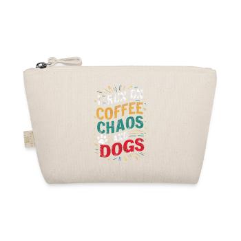 Ich laufe auf Kaffee, Chaos und Hunde – lustiges Zitat - Bio-Täschchen - Natur - Vorne