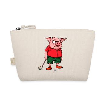 Schwein Golfspieler - Bio-Täschchen - Natur - Vorne