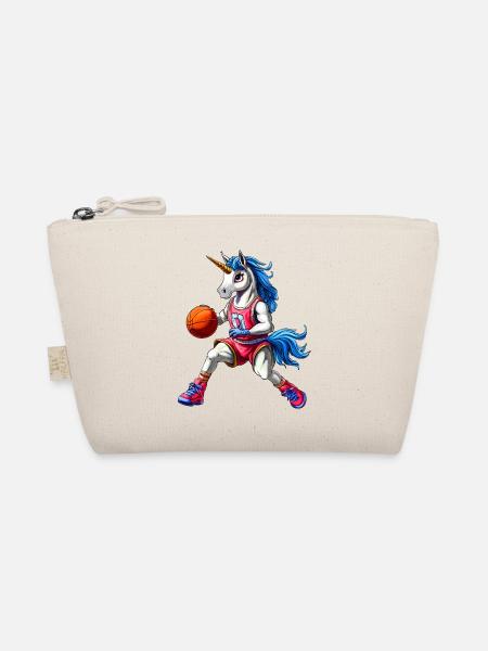 Einhorn Basketball - Bio-Täschchen - Natur