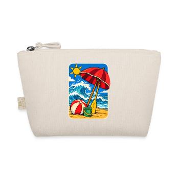 Retro Sunny Beach Day Illustration - Bio-Täschchen - Natur - Vorne