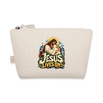 Jesus Lives On Lamm Natur - Bio-Täschchen - Natur - Vorne
