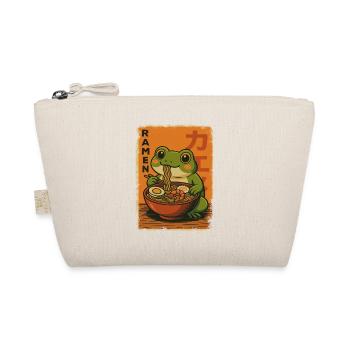 Kawaii Frosch isst Ramen Nudeln Retro - Bio-Täschchen - Natur - Vorne
