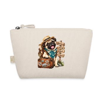 Mops Hund süßer Mops niedlicher Mops - Bio-Täschchen - Natur - Vorne