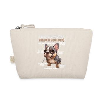Witziges Französische Bulldogge Hund Frenchie Bull - Bio-Täschchen - Natur - Vorne