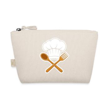 Chefkoch Mütze Kochlöffel Gabel Emblem Cartoon Shi - Bio-Täschchen - Natur - Vorne