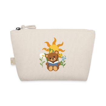 Teddy Blumen Kinder Lesen Design - Bio-Täschchen - Natur - Vorne