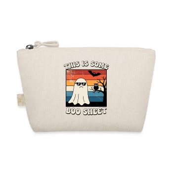 Geist mit cooler Sonnenbrille Halloween Boo Sheet - Bio-Täschchen - Natur - Vorne