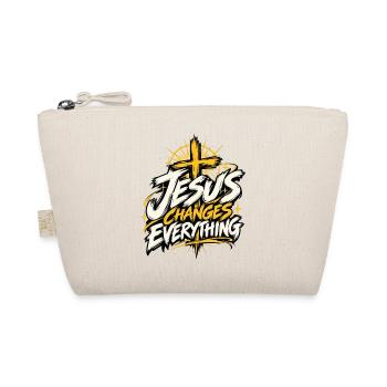 Jesus verändert alles – Dynamischer Schriftzug - Bio-Täschchen - Natur - Vorne