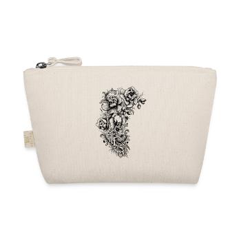 Vintage-Blumenskelett – Gothic Skulls und Dark B - Bio-Täschchen - Natur - Vorne