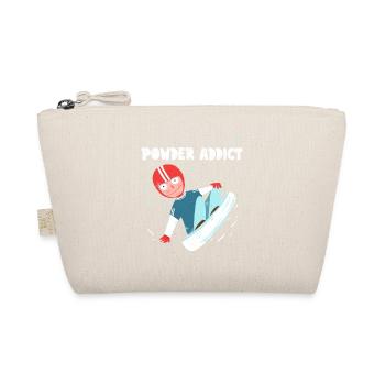 Powder Addict - Lustiger Snowboarder Retro Cartoon - Bio-Täschchen - Natur - Vorne