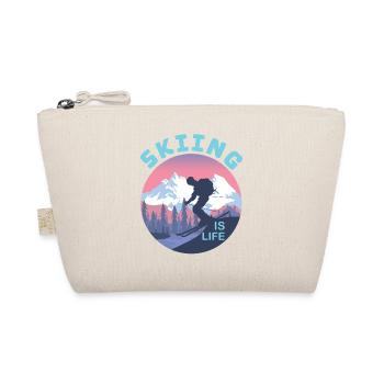 Skifahren Ist Leben Wintersport Retro Silhouette - Bio-Täschchen - Natur - Vorne