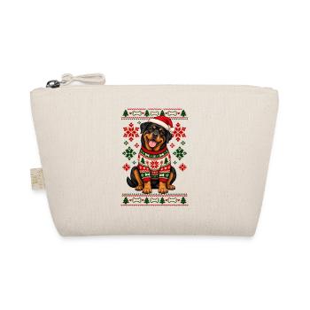 Weihnachtshund im SkandiPullover - Bio-Täschchen - Natur - Vorne