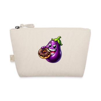 Aubergine Süß Cartoon Keks Nachtisch - Bio-Täschchen - Natur - Vorne