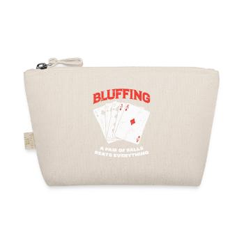 Bluffing Kartenmotif mit Pokerheld - Bio-Täschchen - Natur - Vorne