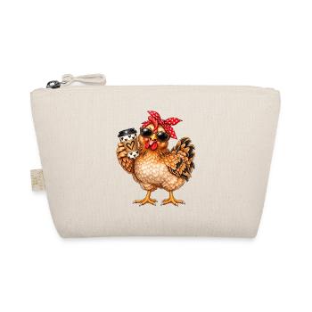 Coffee Chick mit Bandana und Sonnenbrillen - Bio-Täschchen - Natur - Vorne