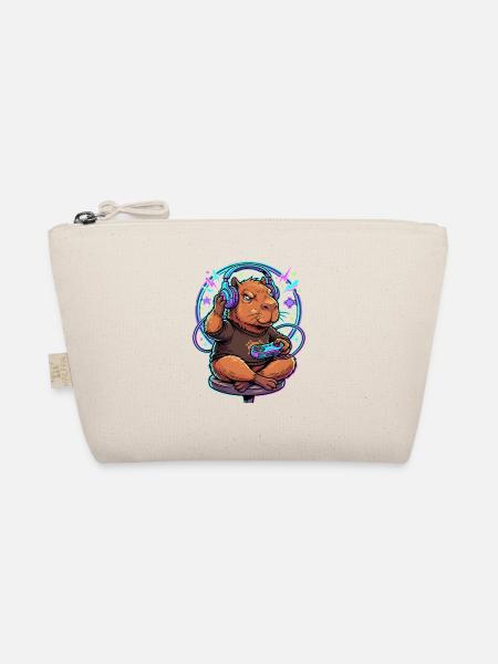 Capybara Gamer Mit Controller Gaming Kawaii - Bio-Täschchen - Natur
