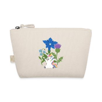 Einhorn Blumen Kinder märchenhaft Distel - Bio-Täschchen - Natur - Vorne