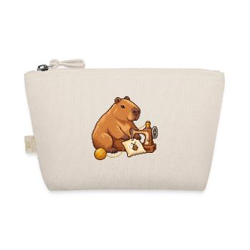 Capybara Pixel Art Designerin – Näherin - Bio-Täschchen - Natur - Vorne