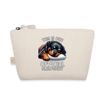 Lustiges Rottweiler Schlafshirt - Bio-Täschchen - Natur - Vorne