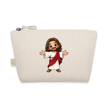 Jesus Kawaii Style – Süßes Glaubensmotiv - Bio-Täschchen - Natur - Vorne