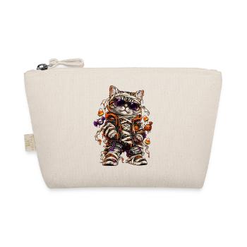 Halloween Mumienkatze mit Süßkram - Bio-Täschchen - Natur - Vorne