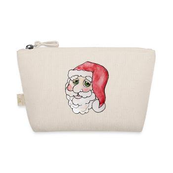 Verspieltes Aquarell-Weihnachtsmannporträt - Bio-Täschchen - Natur - Vorne