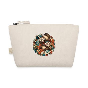 Herbstliche Otterfreunde Kuschelduo - Bio-Täschchen - Natur - Vorne