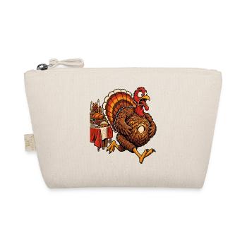 Witziger Thanksgiving Truthahn mit Babybauch - Bio-Täschchen - Natur - Vorne