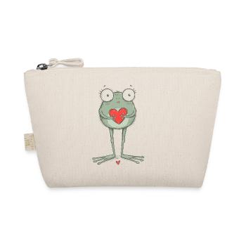 Süßer Frosch Herz Liebe Valentinstag-T-Shirt - Bio-Täschchen - Natur - Vorne