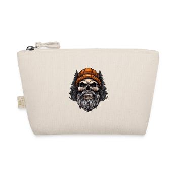 Totenkopf mit Bart und Mütze - Bio-Täschchen - Natur - Vorne