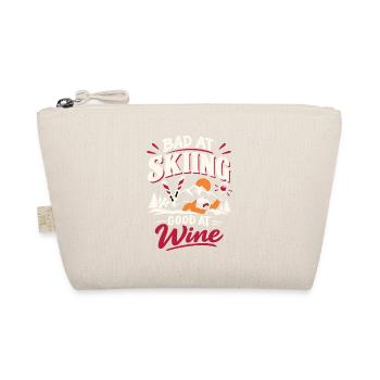 Skifahren Wein Winterurlaub Berge Party - Bio-Täschchen - Natur - Vorne