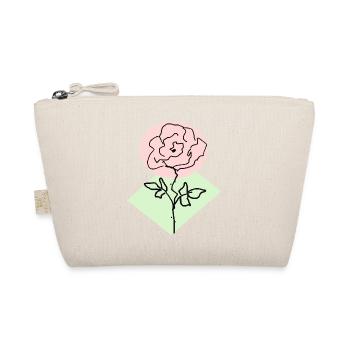 Rosenlinie im rosa Kreis - Bio-Täschchen - Natur - Vorne