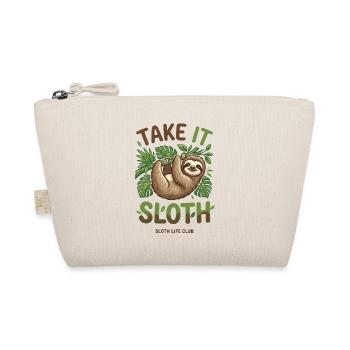 Take It Sloth – Gemütliches Faultier Geschenk - Bio-Täschchen - Natur - Vorne