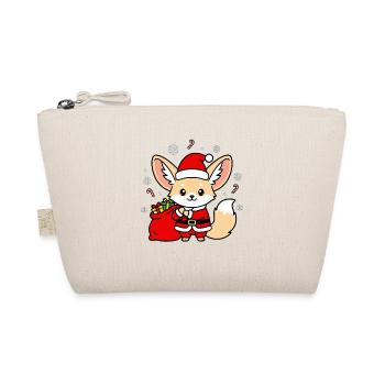 Festlicher Weihnachtsmann mit Geschenken - Bio-Täschchen - Natur - Vorne