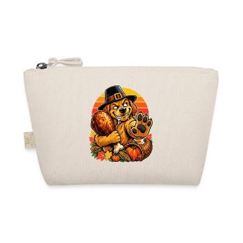Thanksgiving Hund verteidigt Truthahn Retro - Bio-Täschchen - Natur - Vorne