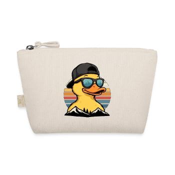 Retro Entenmotiv mit Sonnenbrille - Bio-Täschchen - Natur - Vorne