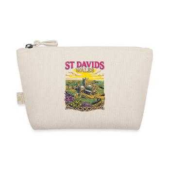 City St Davids Cathedral Wales Retro Travel - Bio-Täschchen - Natur - Vorne