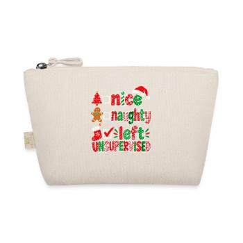 Nice Naughty Left Unanswered – Weihnachtsdesign - Bio-Täschchen - Natur - Vorne