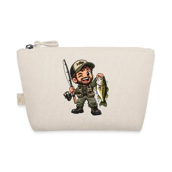 Angler Kawaii Style – Süßes Angelmotiv - Bio-Täschchen - Natur - Vorne