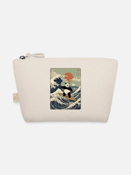 Panda, Surfen, Japanisch, Surfer, Pandabär - Bio-Täschchen - Natur