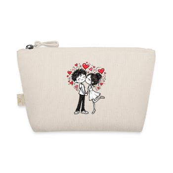 Pärchen Kuss Liebe Valentinstag Paar Geschenk - Bio-Täschchen - Natur - Vorne