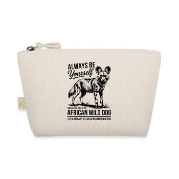 African Wild Dog Afrikanischer Wildhund Geschenk - Bio-Täschchen - Natur - Vorne