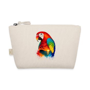 Tropical Sunset Palm Sea Beach Parrot Papagei - Bio-Täschchen - Natur - Vorne