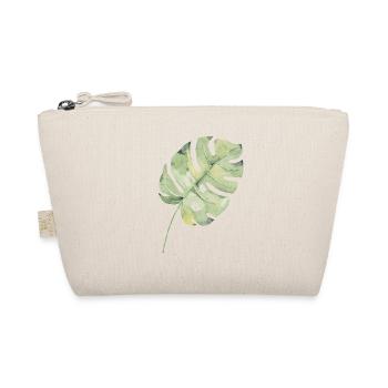 Monstera Blatt Aquarell Grün - Bio-Täschchen - Natur - Vorne