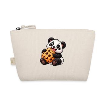 Süßer Panda mit Keksen Cartoon Motiv - Bio-Täschchen - Natur - Vorne