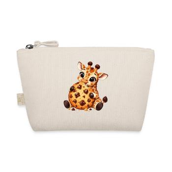 Süße Cartoon Giraffe mit Keks Naschen - Bio-Täschchen - Natur - Vorne