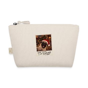 Dear Santa I Can Explain Mops Selfie - Bio-Täschchen - Natur - Vorne
