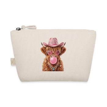 Hochlandrind Cowgirl mit Kaugummiblase - Bio-Täschchen - Natur - Vorne