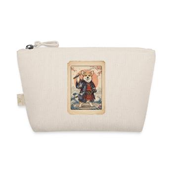 Samurai Corgi japanischer Holzschnitt Stil - Bio-Täschchen - Natur - Vorne