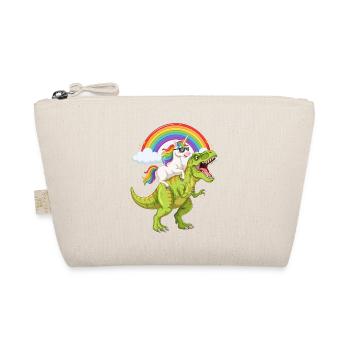 Einhorn reitet auf T-Rex unter Regenbogen - Bio-Täschchen - Natur - Vorne
